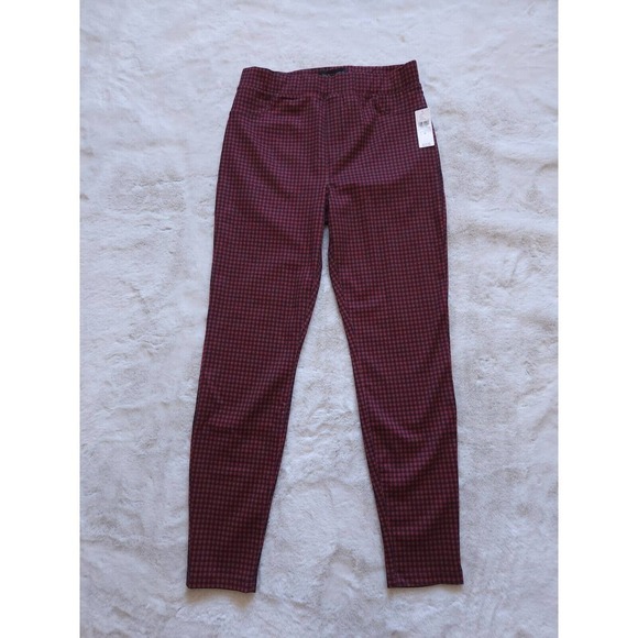 NWT Anthropologie Sanctuary Runway Plaid Check Leggings Red Black Size S - Picture 2 of 11